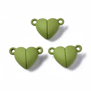 Spray Painted Alloy Magnetic Clasps with Loops