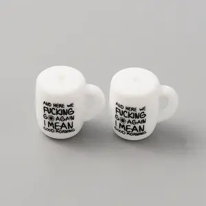Cup with Word Pattern Silicone Beads