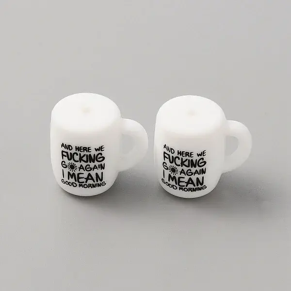 Cup with Word Pattern Silicone Beads