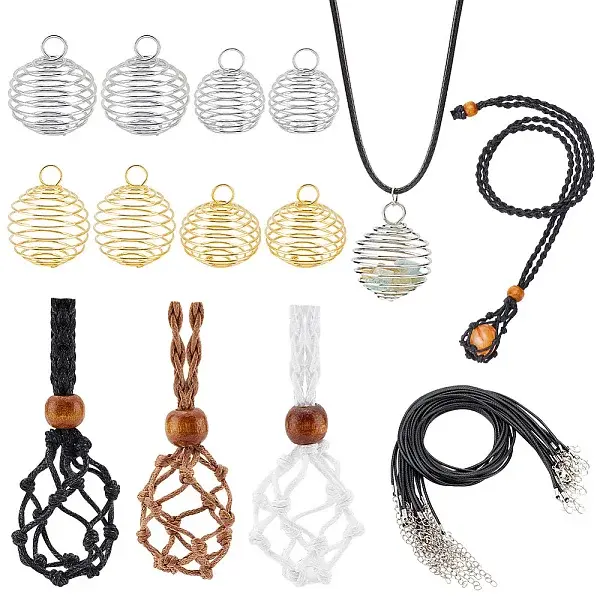 DIY Cage Pendant Necklace Making Finding Kit