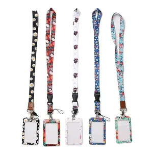 Polyester Neck Strap Lanyard with Plastic Rectangle Name Card Holders