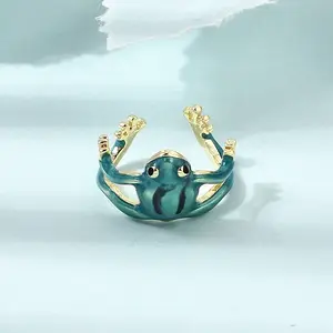Brass Enamel Cuff Open Rings