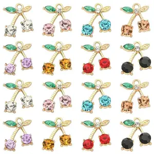 32Pcs 8 Colors Alloy Rhinestone Pendants