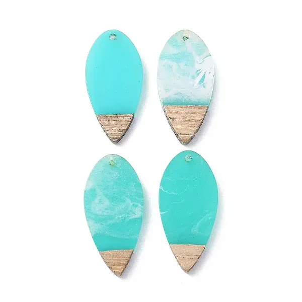 Transparent Resin & Walnut Wood Pendants