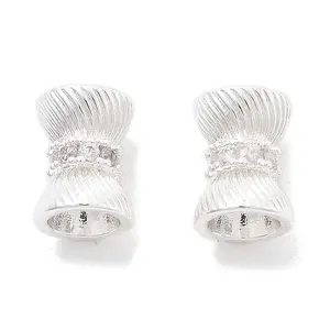Brass Micro Pave Cubic Zirconia Beads