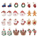24Pcs 12 Style Alloy Enamel Pendants