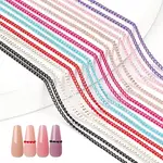 8Pcs 8 Colors Brass Curb Chains