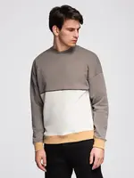 Ombre Men's OVERSIZE sweatshirt with contrasting color combination - khaki