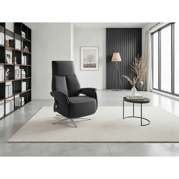 Sit & More RELAXAČNÍ KŘESLO, kůže, černá