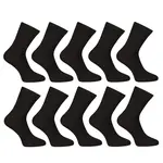 10PACK ponožky členkové bambusové čierne (10PBK01) L