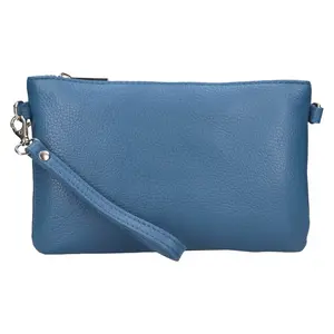 Dámska kožená plesová listová kabelka Italia Tea - sýtomodrá