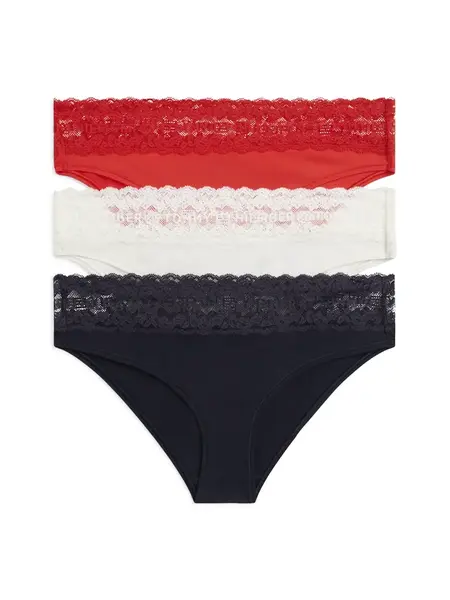 Tommy Hilfiger Underwear Nohavičky  slonová kosť / námornícka modrá / červená