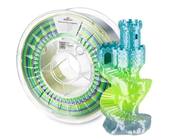 Spectrum 81019 3D filament, PLA Silk Rainbow, 1,75mm, 1000g, Vícebarevný (Frost gloss)