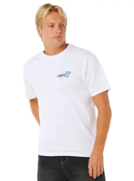 Rip curl pánské tričko Inner Visions Hack White | Bílá | Velikost M | 100% bavlna