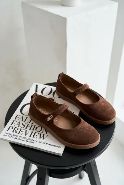 Kožené semišové baleríny Zazoo