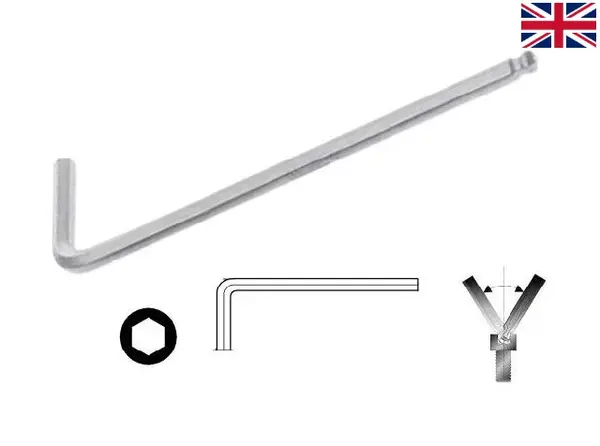 TONA EXPERT Klíč šestihranný palcový prodloužený s kuličkou Imbus 1/16" - TonaExpert E120601 Velikost: 5/64 "