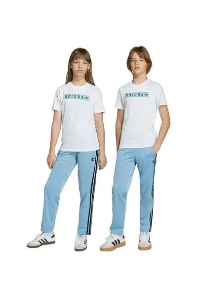 Dětské tepláky adidas Originals modrá barva, s aplikací, JV8592