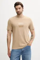 Bavlněné tričko HUGO Dusplit pánské, zelená barva, s potiskem, 50542784