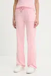 Tepláky Juicy Couture DEL RAY POCKETED PANT dámské, růžová barva, JCAP180