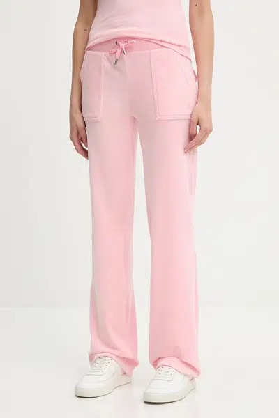 Tepláky Juicy Couture DEL RAY POCKETED PANT dámské, růžová barva, JCAP180