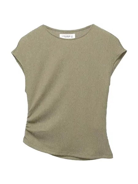 Pull&Bear Tričko  kaki