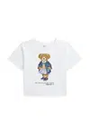 Dětské bavlněné tričko Polo Ralph Lauren bílá barva, 313965155001