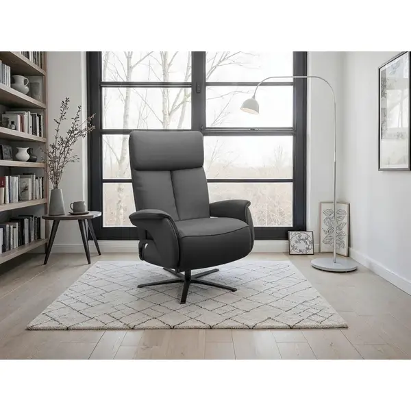 Sit & More RELAXAČNÍ KŘESLO, kůže, černá