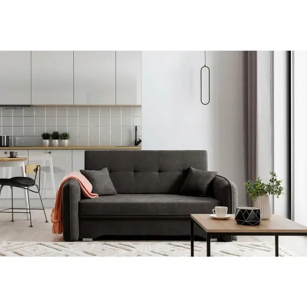 MID.YOU ROZKLÁDACÍ POHOVKA, textil, tmavě šedá