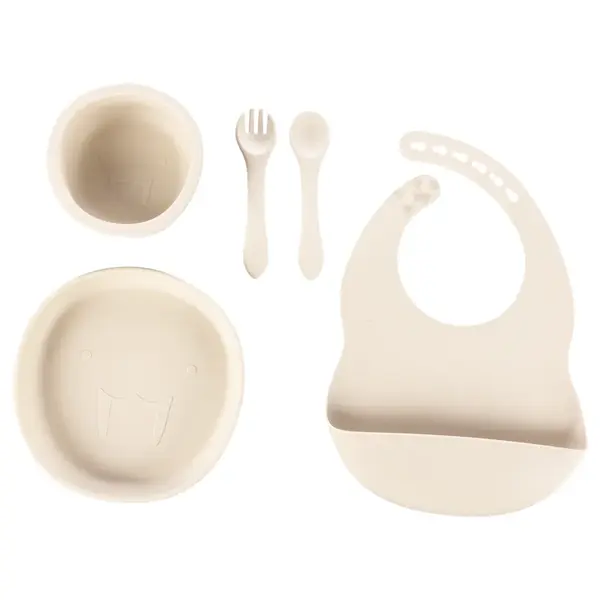 Zopa Silikonová dětská jídelní sada, Sand Beige 3