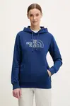 Mikina The North Face Drew Peak Light dámská, tmavomodrá barva, s kapucí, s aplikací, NF0A8C1DAQM1