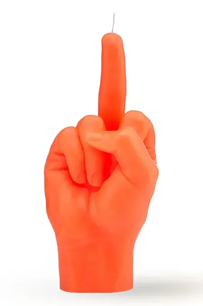 Dekorativní svíčka CandleHand F*ck you 380 g oranžová barva