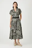 Šaty s příměsí lnu Medicine černá barva, midi