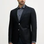 Vlněné sako BOSS H-Hutson-2PP-253 pánské, tmavomodrá barva, 50545880