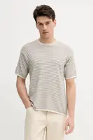 Bavlněné tričko United Colors of Benetton pánské, béžová barva, 1195K109V