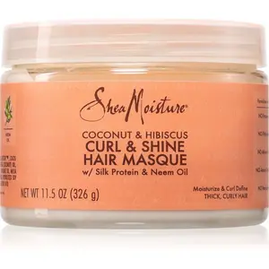 Shea Moisture Coconut & Hibiscus Curl & Shine intenzívna ošetrujúca maska pre kučeravé vlasy 326 g