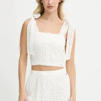 Bavlněná halenka Pepe Jeans dámská, béžová barva, hladká, PL305103