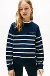 Dětská mikina Tommy Hilfiger tmavomodrá barva, vzorovaná, KS0KS00633