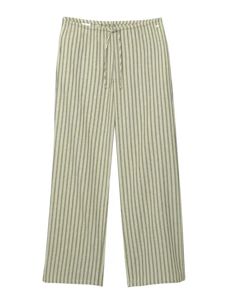 Pull&Bear Nohavice  kaki / čierna
