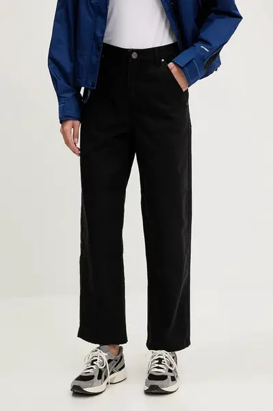 Bavlněné kalhoty The North Face Cedar Canvas Work černá barva, high waist, NF0A8B9DJK31