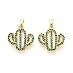 Brass Micro Pave Cubic Zirconia Pendants