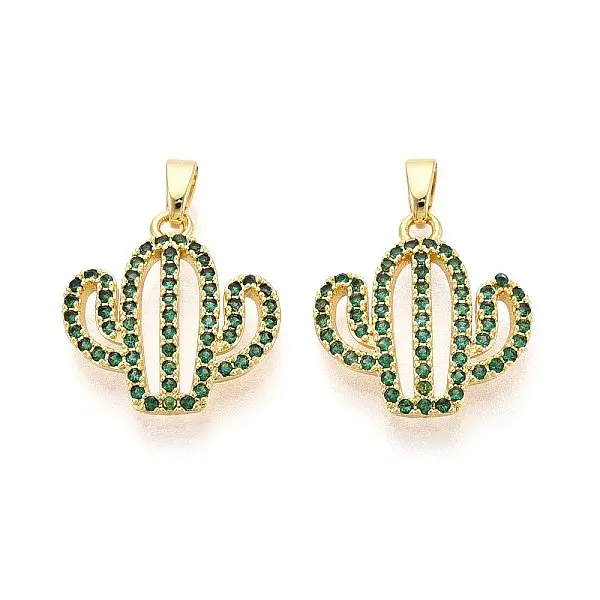 Brass Micro Pave Cubic Zirconia Pendants