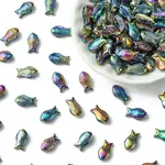 100Pcs Electroplate Transparent Glass Beads