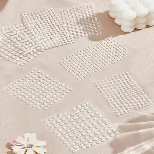 8 Sheets 4 Styles Self-Adhesive Acrylic Pearl Stickers