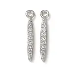 Brass Micro Pave Clear Cubic Zirconia Pendants