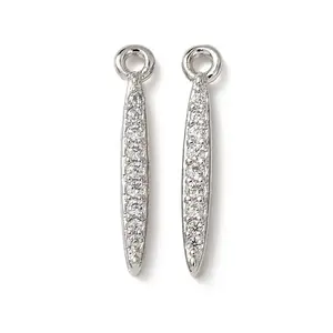 Brass Micro Pave Clear Cubic Zirconia Pendants