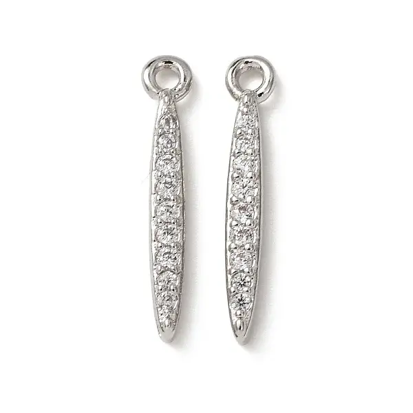 Brass Micro Pave Clear Cubic Zirconia Pendants