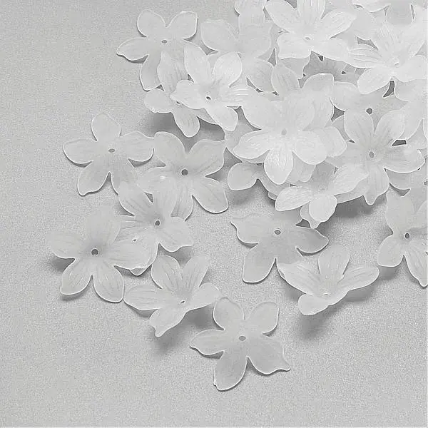 5-Petal Transparent Acrylic Bead Caps