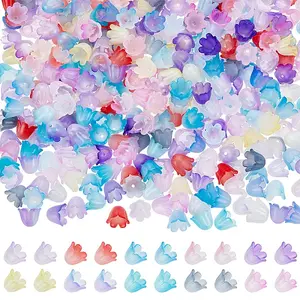 10Colors Two Tone Acrylic Bead Caps