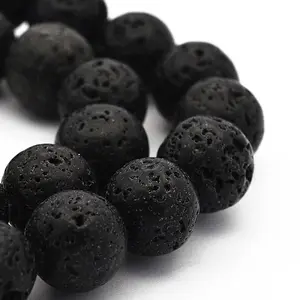 Natural Lava Rock Round Bead Strands