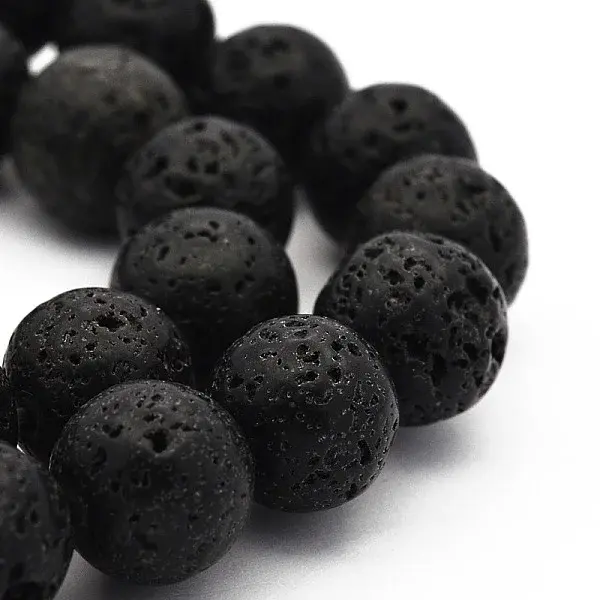 Natural Lava Rock Round Bead Strands